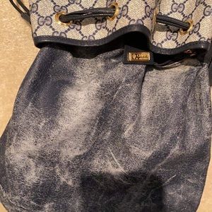 Gucci bucket bag blue sherryline vintage